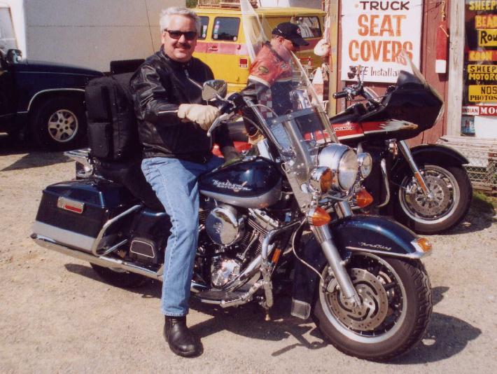 veterinarian on his Harley Davidson Road King